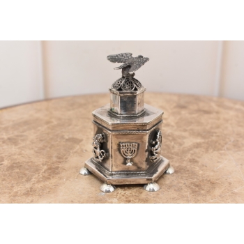 Srebrna Szkatuła - Cukiernica Basaminka - Srebro Rosja pr 84 - Orzeł